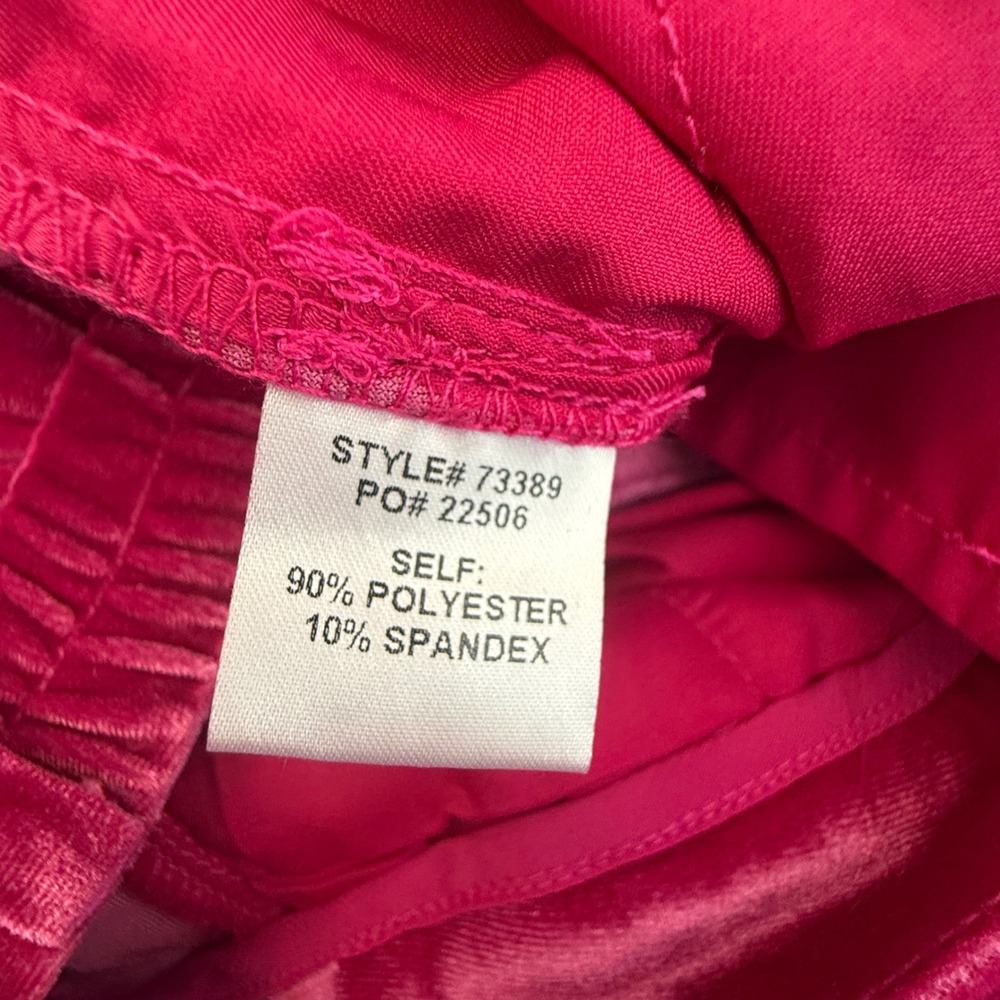 Skies Are Blue Hot Pink Velvet Wide Leg Pants High Rise NWT Womens Small - Picture 9 of 11
